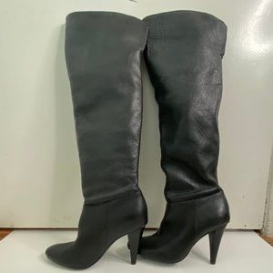 Calvin Klein Faux Leather Knee High Black Boots
